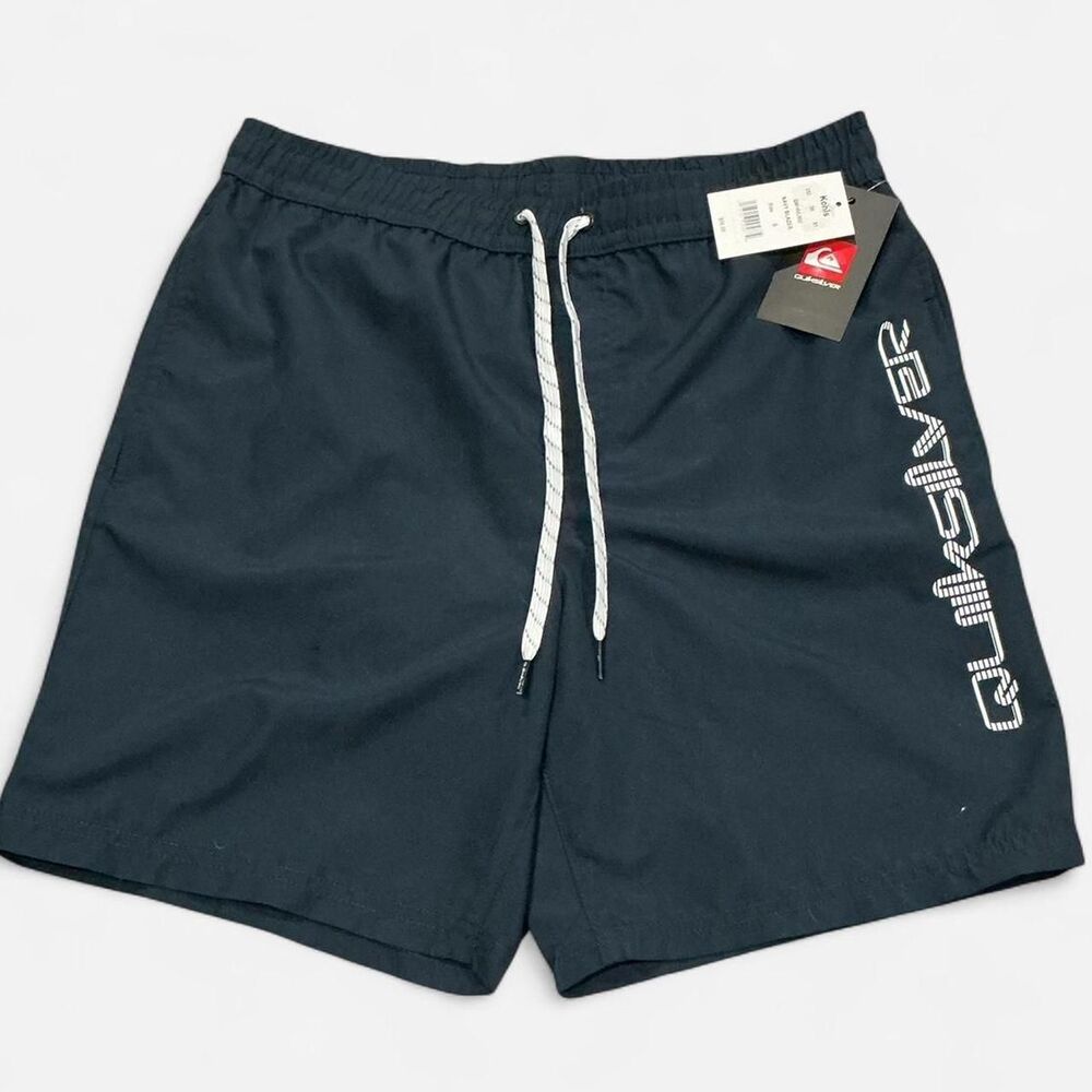 Quiksilver Men's Black and Navy Swim-briefs-shorts